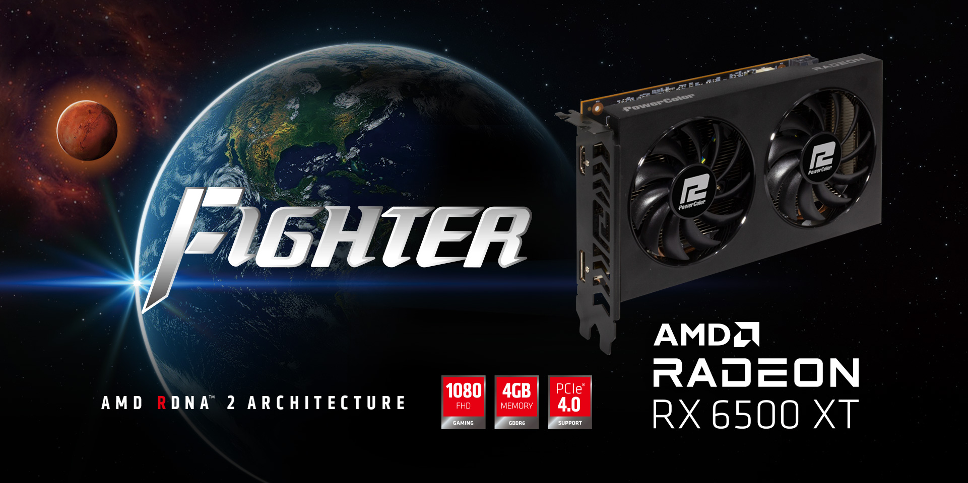 Fighter AMD Radeon RX 6500 XT 4GB GDDR6｜PowerColor｜株式会社